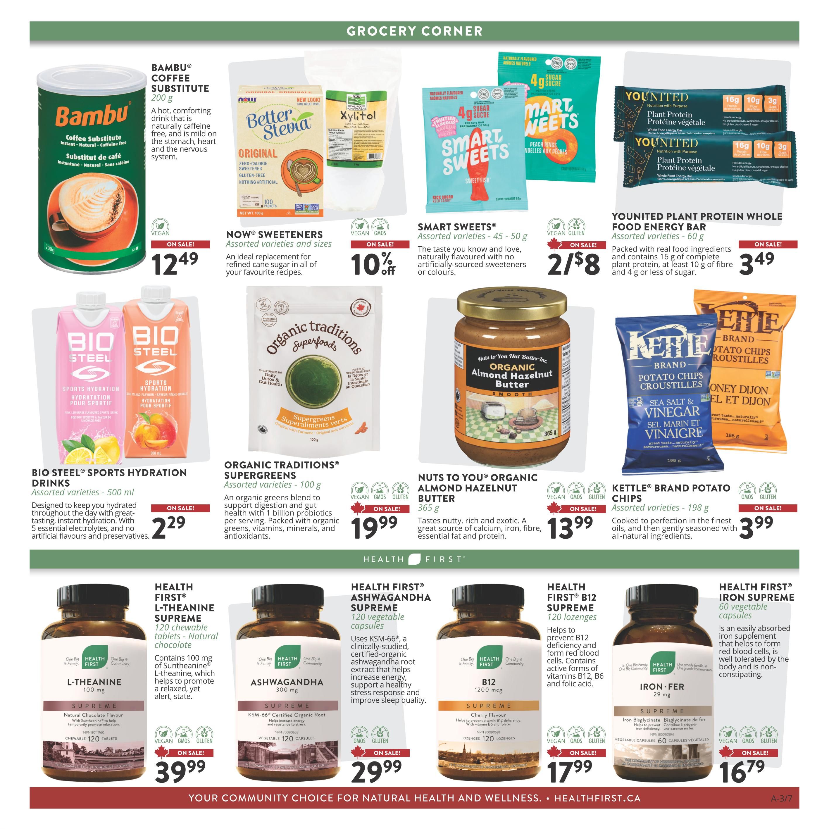 Foodsmiths Health First  Monthly Flyer August 1 to 31
