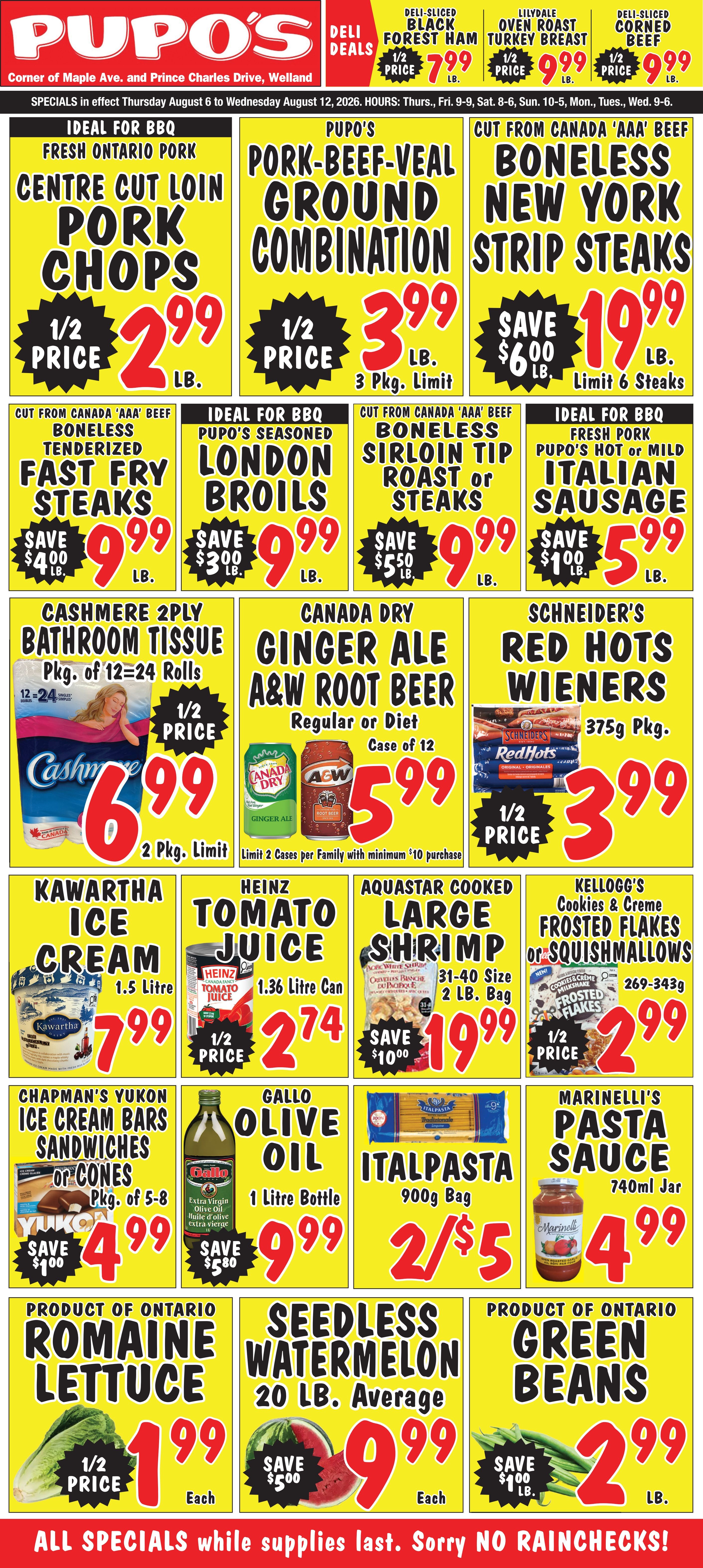 Pupo's Food Market Flyer August 6 to 12