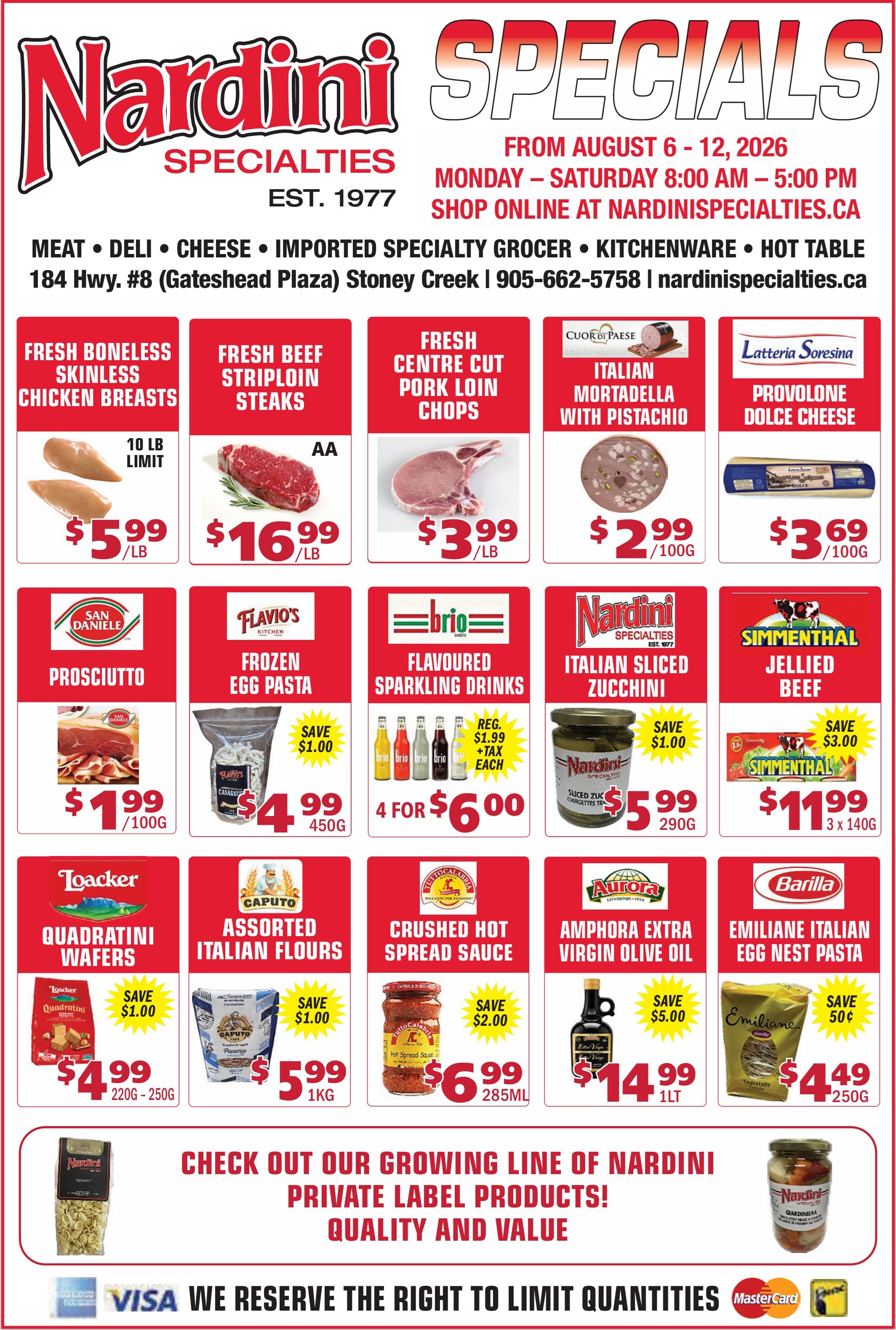 Nardini Specialties Flyer August 6 to 12