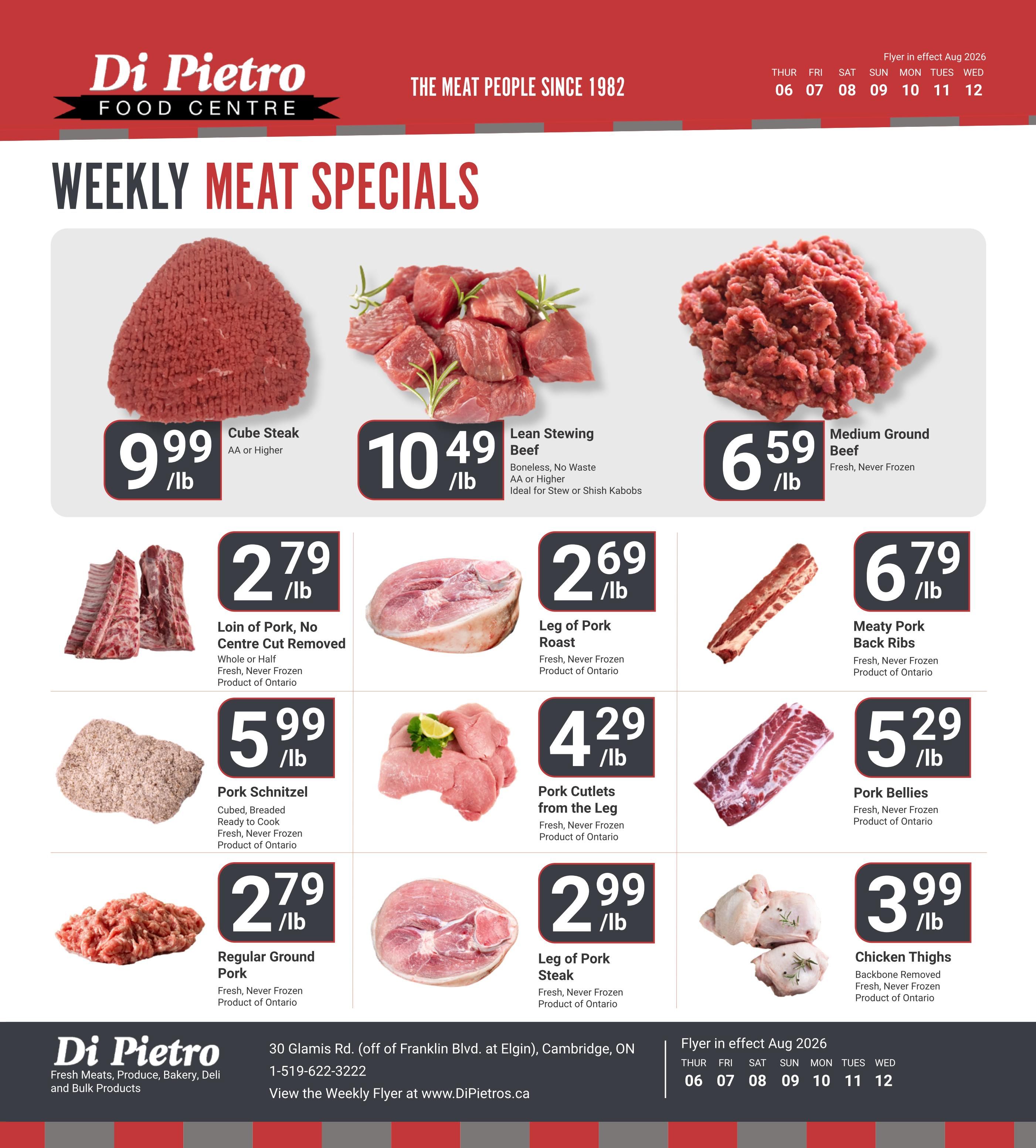 Di Pietro Food Centre Flyer August 6 to 12