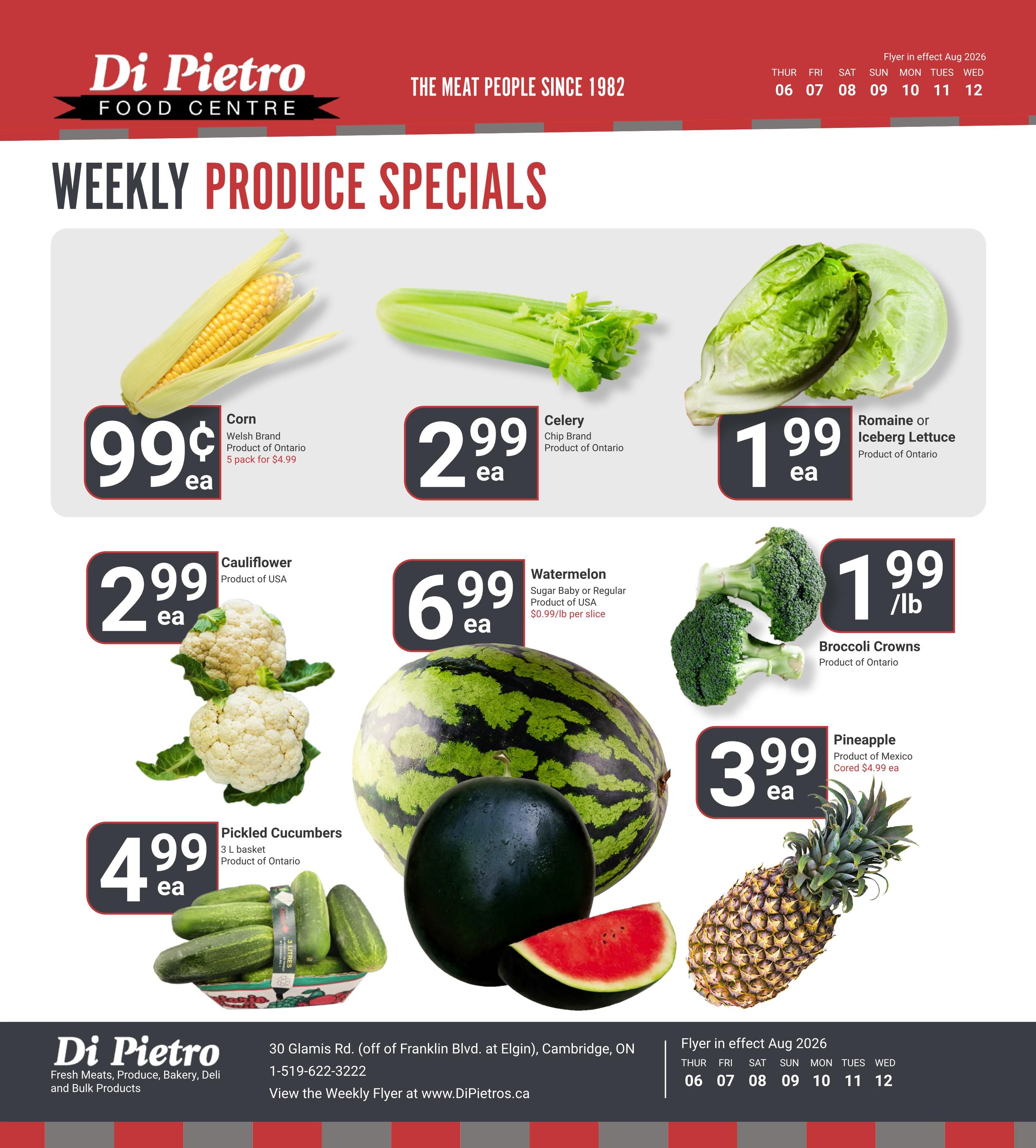 Di Pietro Food Centre Flyer August 6 to 12