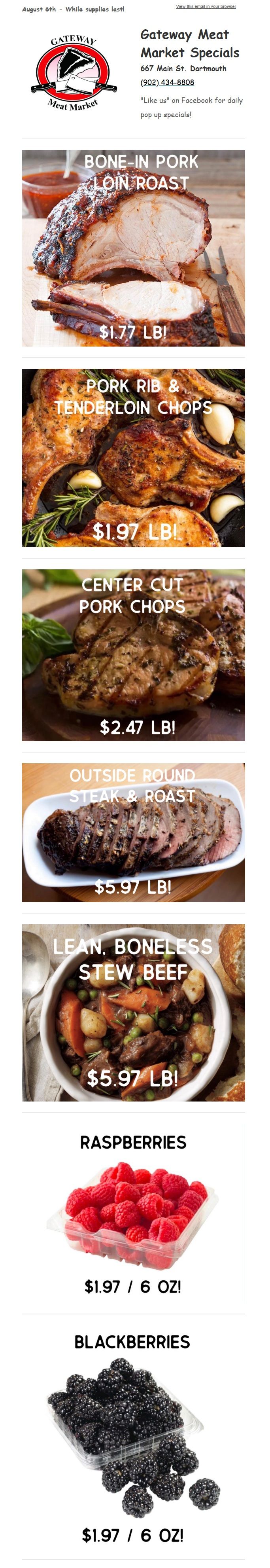Gateway Meat Market Flyer August 6 to 12