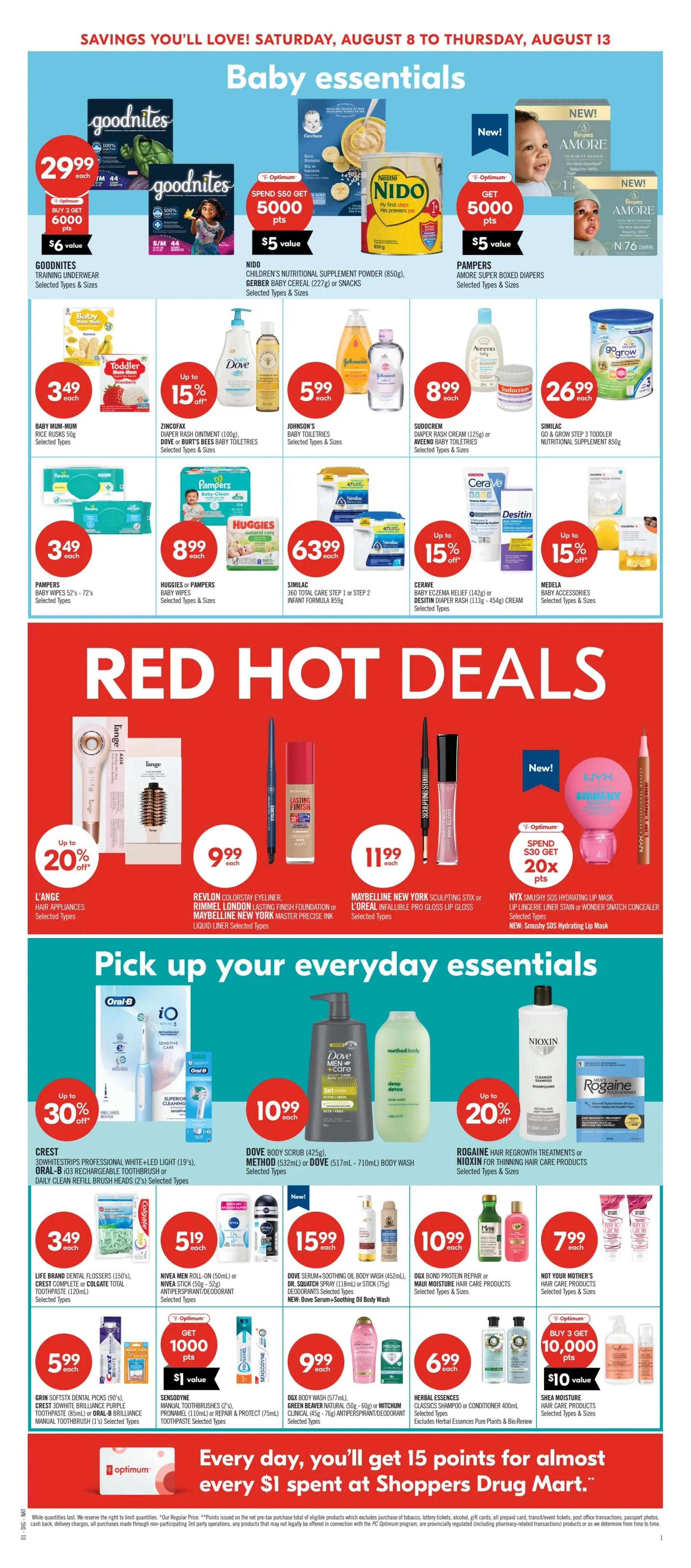 Shoppers Drug Mart (West) Flyer August 8 to 13