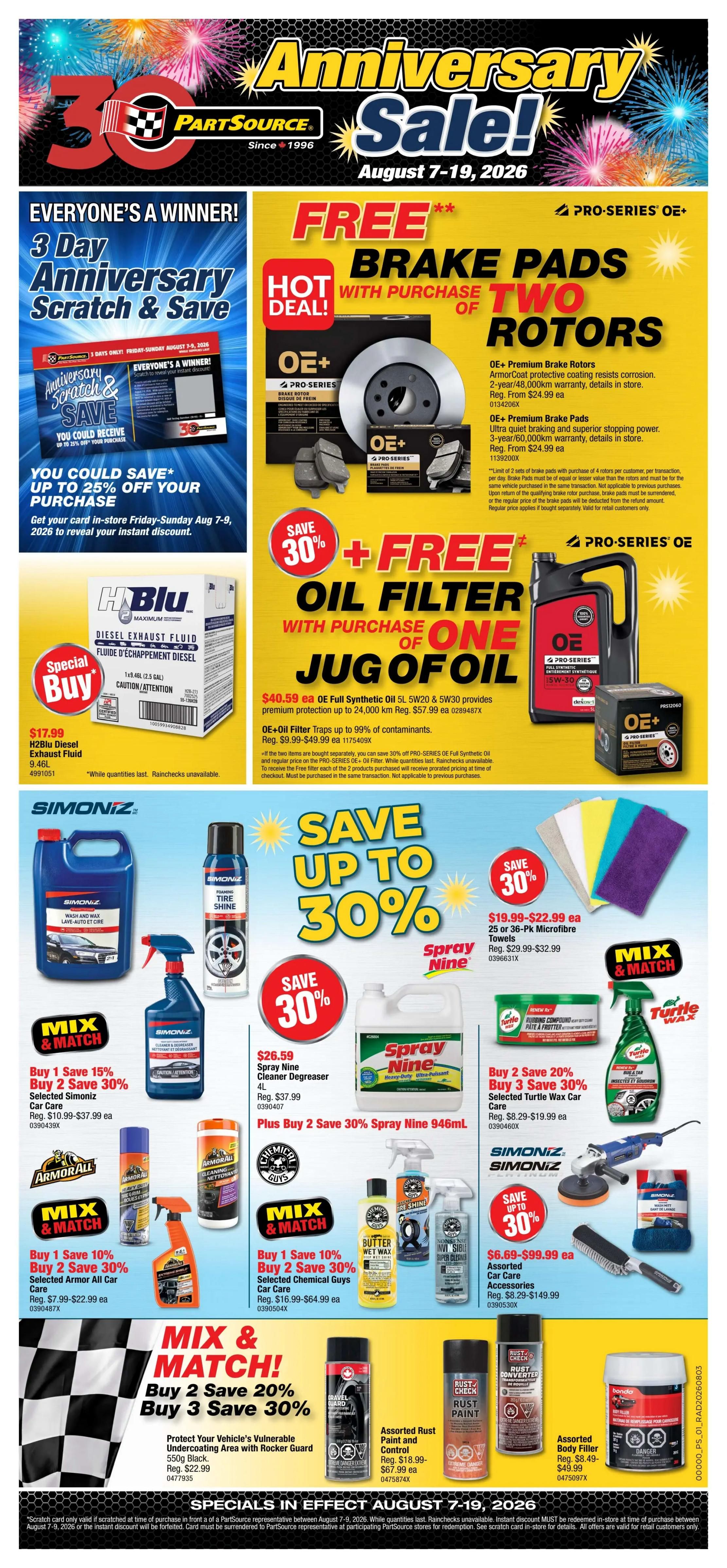 PartSource Flyer August 6 to 19