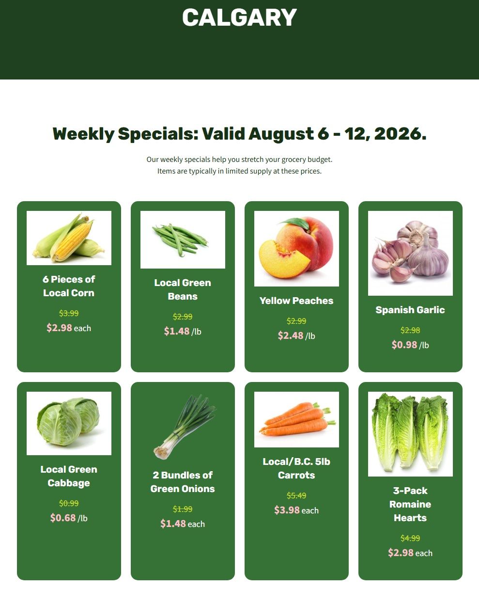 H&W Produce Flyer August 6 to 12