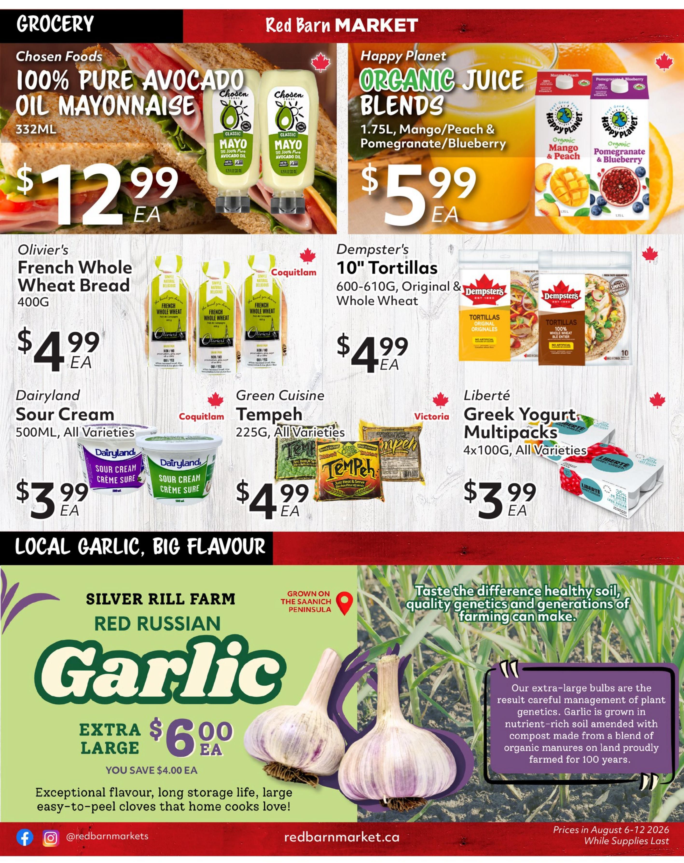 Red Barn Market Flyer August 6 to 12