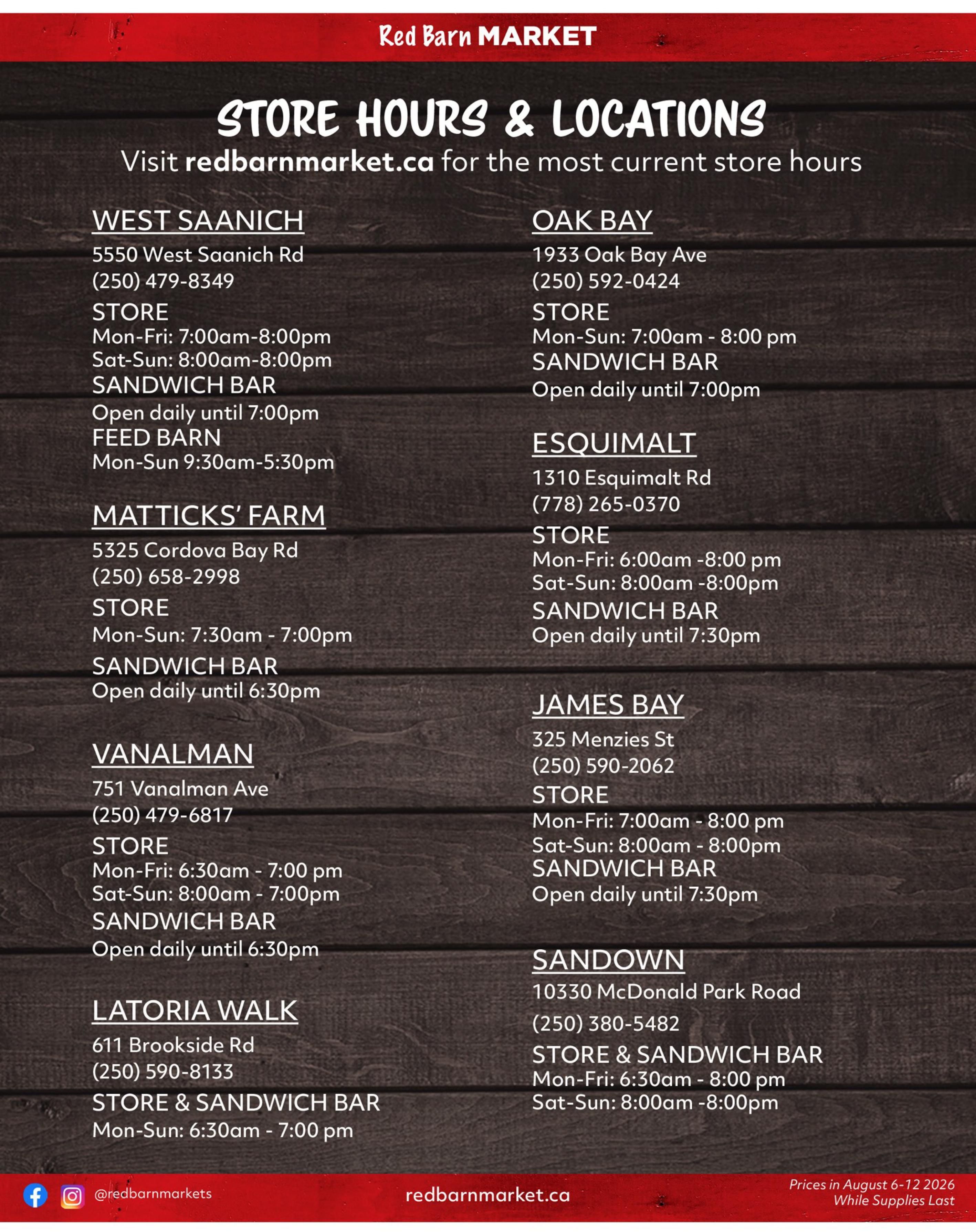 Red Barn Market Flyer August 6 to 12