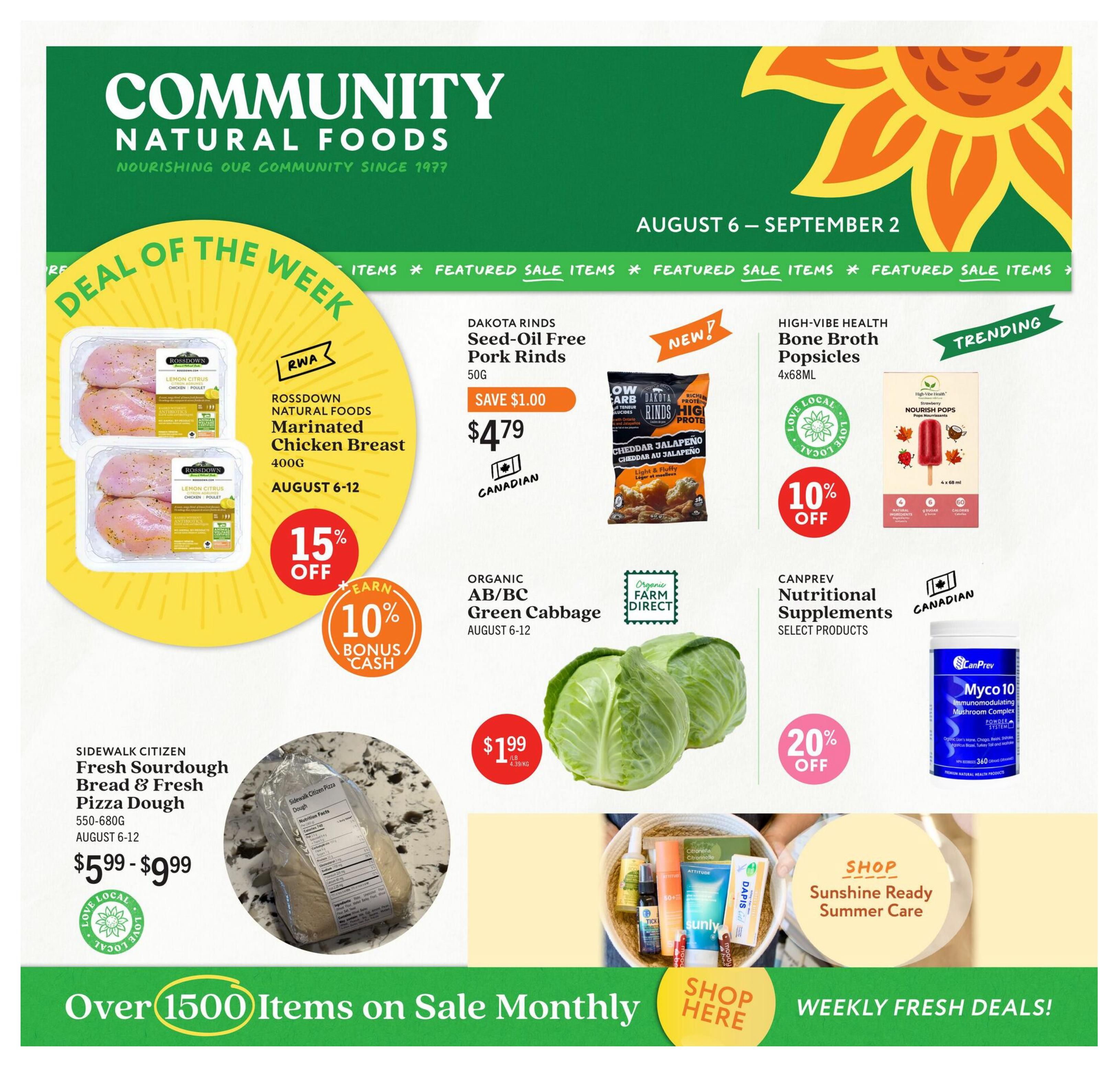 Community Natural Foods Flyer August 6 to September 2