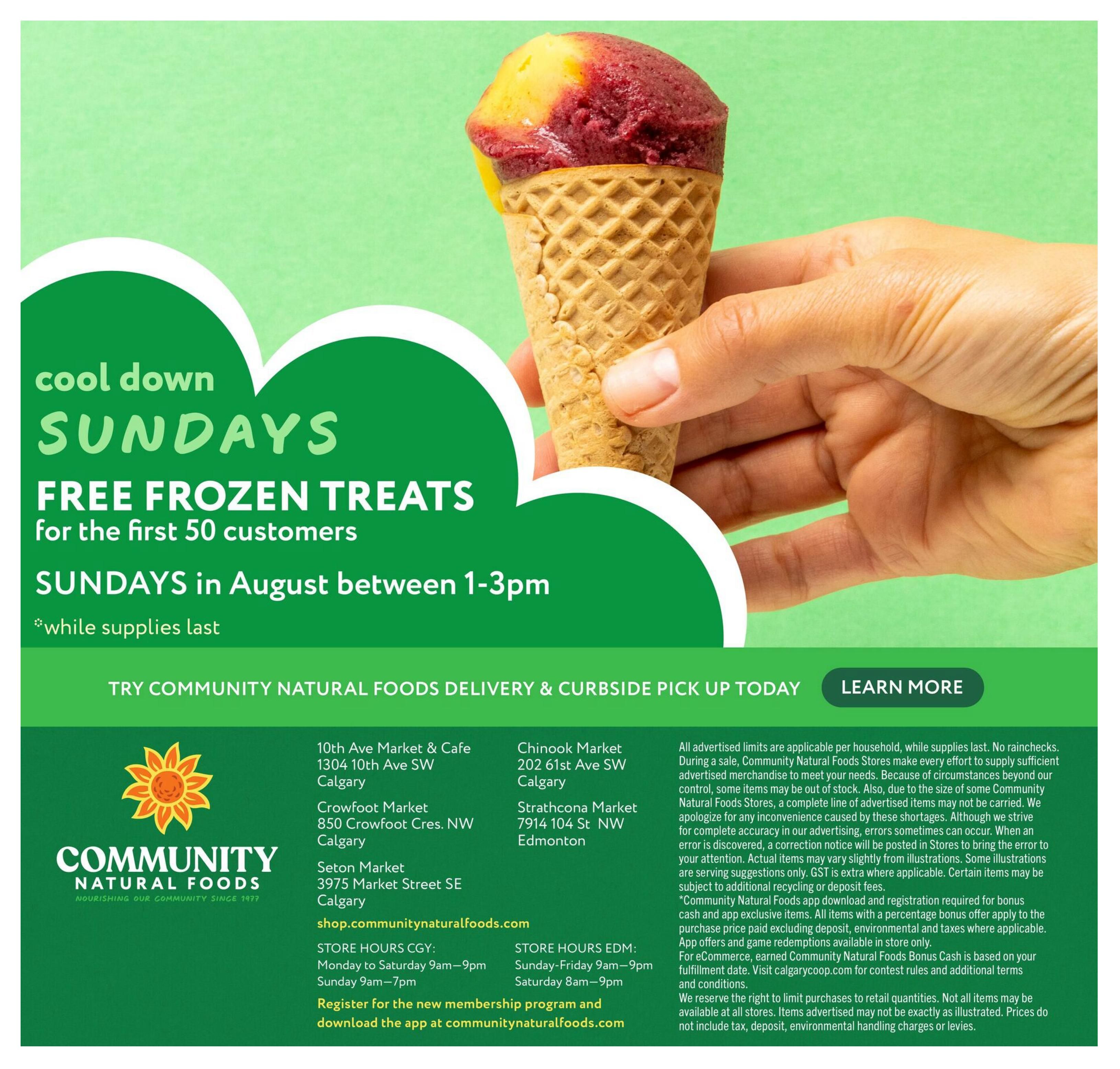 Community Natural Foods Flyer August 6 to September 2