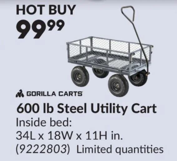 Princess Auto: 600lb Steel Utility Cart $99.99, 3-In-One Sprays/Liquids $4.88, Stainless-Steel Table $124.99, 2 pk 16,000 lb Ramps $59 Princess Auto: 600lb Steel Utility Cart $99.99, 3-In-One Sprays/Liquids $4.88, Stainless-Steel Table $124.99, 2 pk 16,000 lb Ramps $59