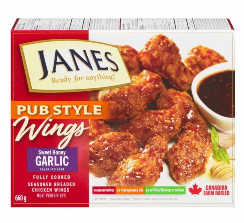No Frills: Janes Chicken Wings Honey Garlic 660g $6.99
