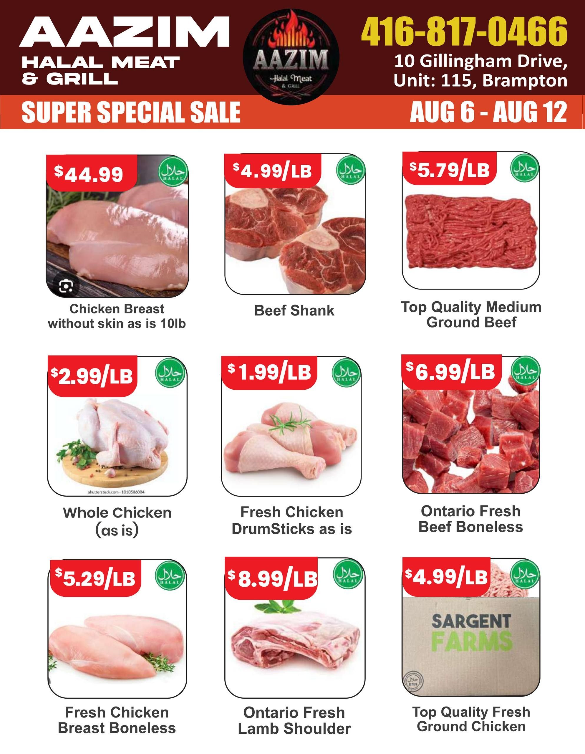 Aazim Halal Meat & Grill Flyer August 6 to 12