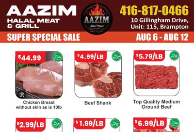 Aazim Halal Meat & Grill Flyer August 6 to 12