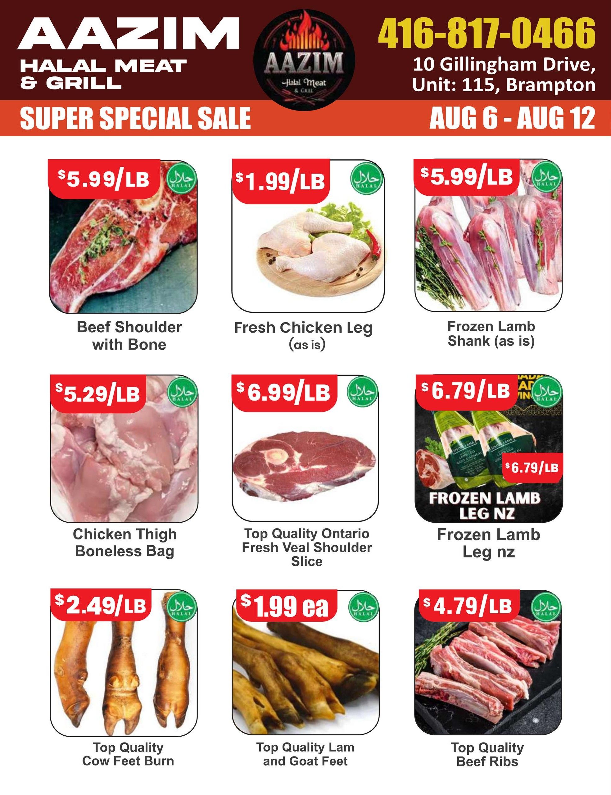 Aazim Halal Meat & Grill Flyer August 6 to 12