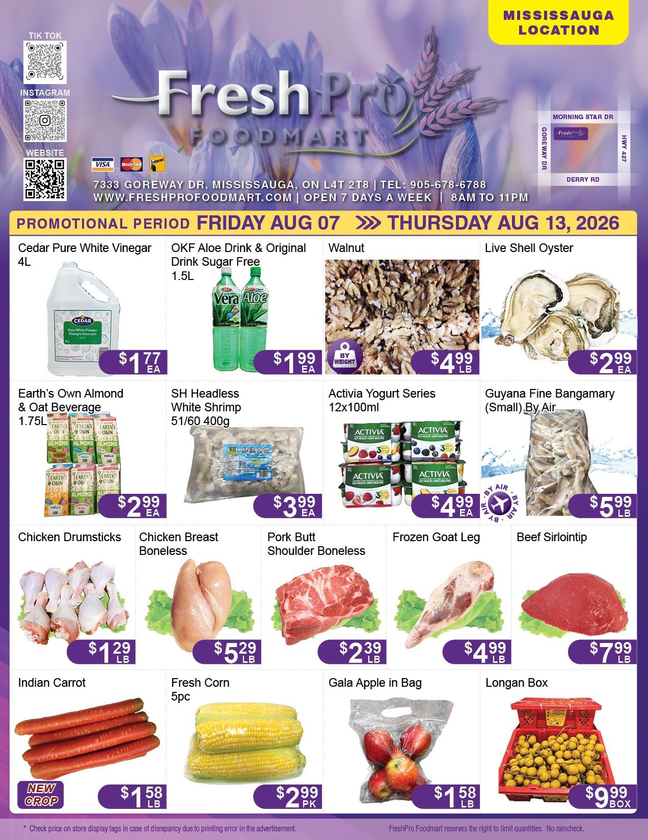 FreshPro Foodmart (Mississauga) Flyer August 7 to 13