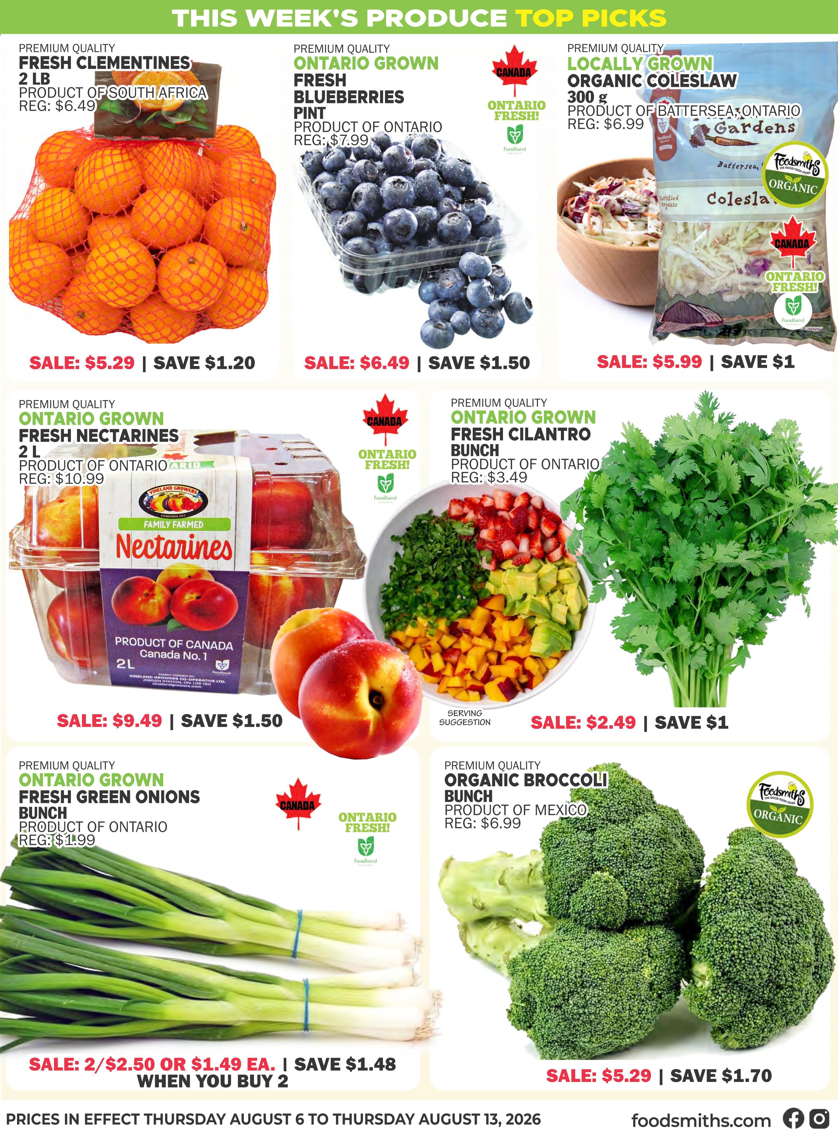 Foodsmiths Flyer August 6 to 13