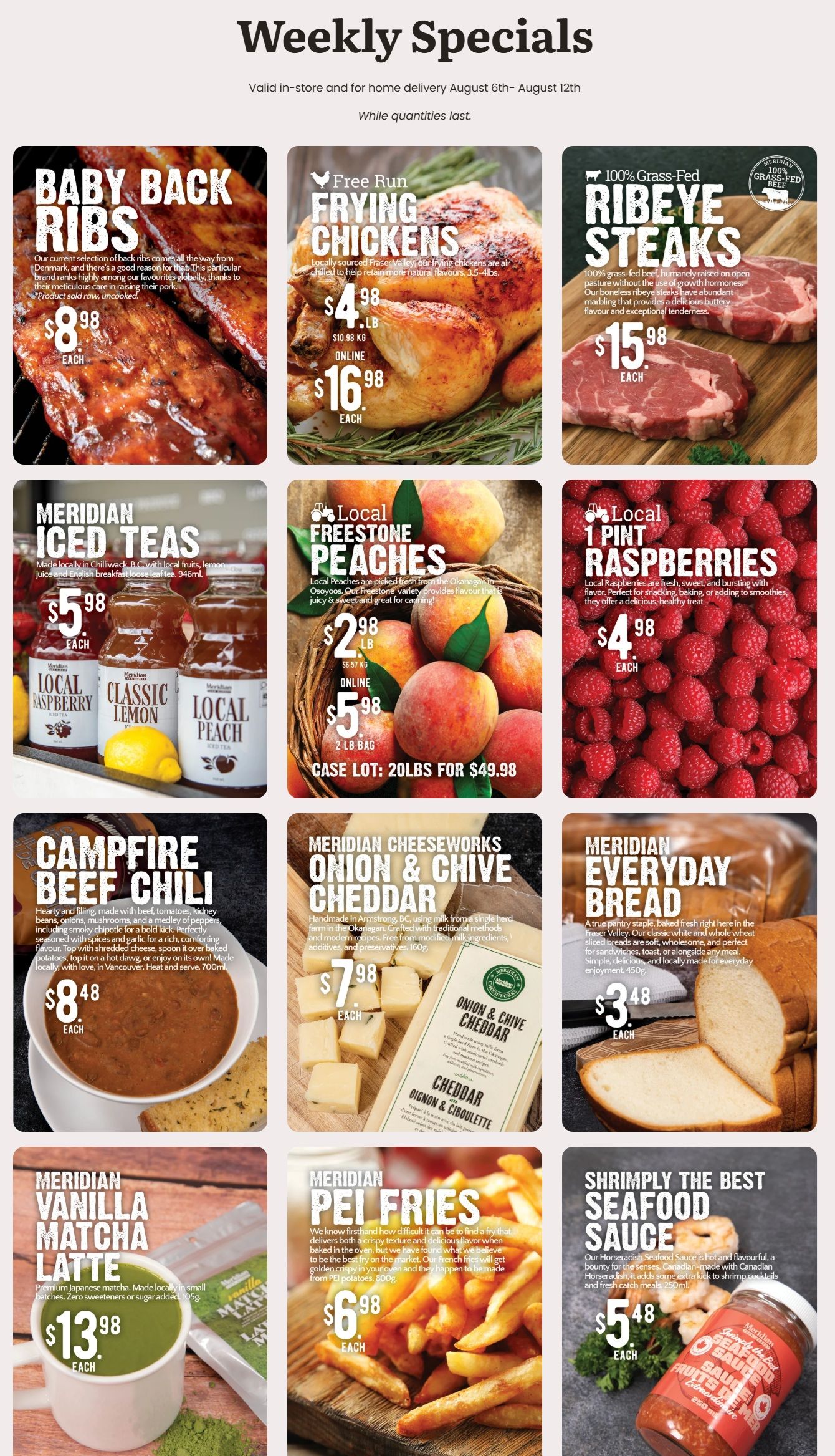 Meridian Farm Market Flyer August 6 to 12