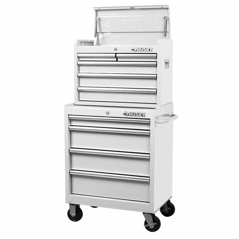 Home Depot: Husky 27 inch 9-Drawer Chest and Rolling Cabinet - White only Home Depot: Husky 27 inch 9-Drawer Chest and Rolling Cabinet - White only