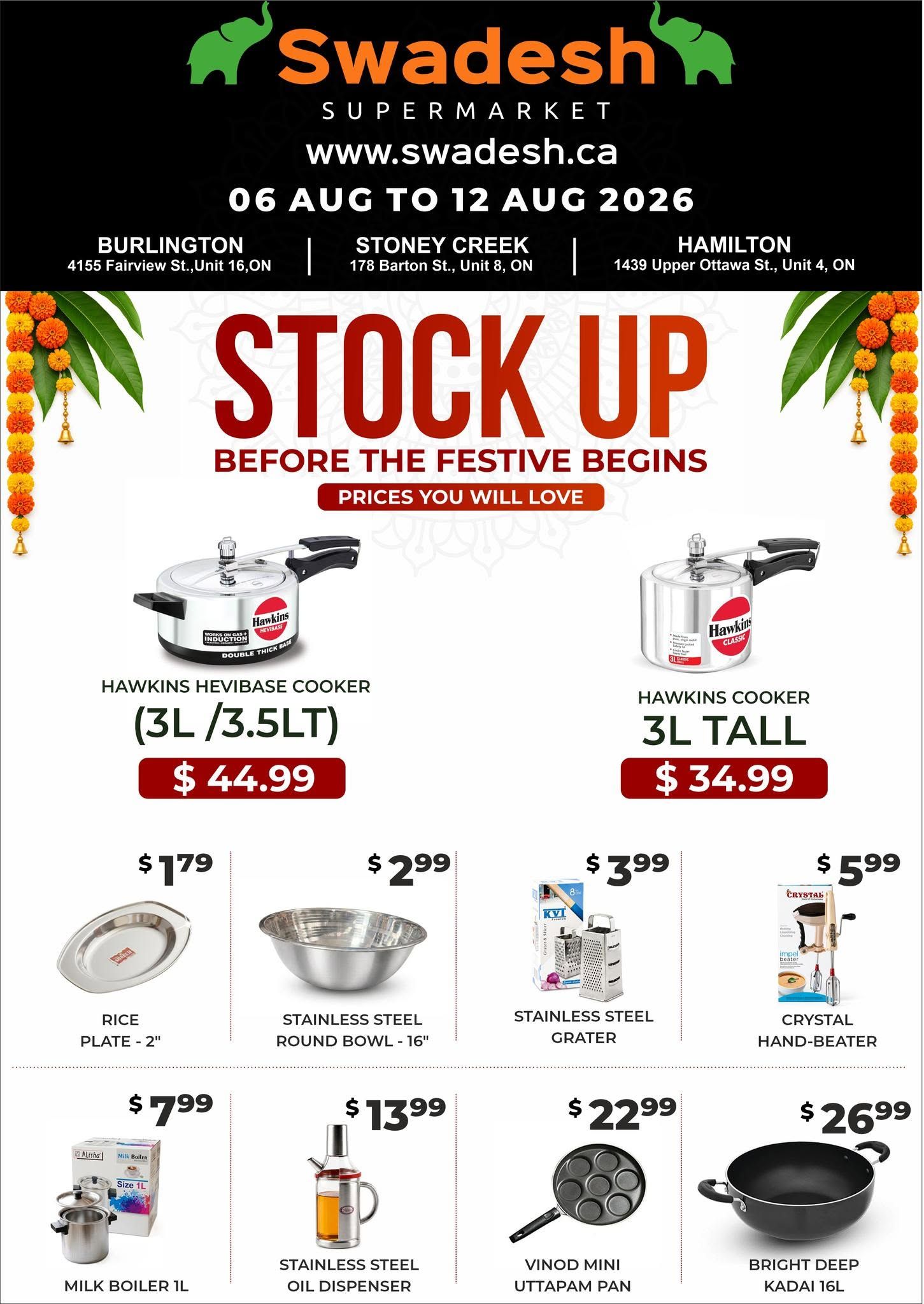 Swadesh Supermarket Flyer August 6 to 12