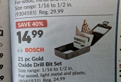 Princess Auto: Bosch 21 PC Gold Oxied Drill Bit Set - $14.99 (REG $24.99)