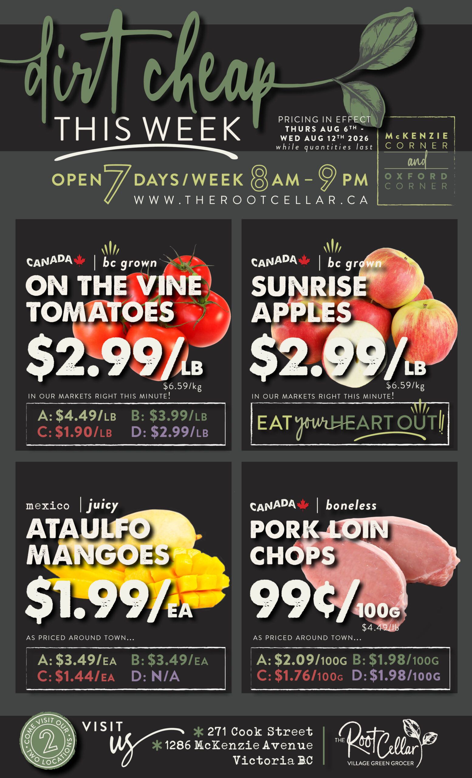 The Root Cellar Flyer August 6 to 12