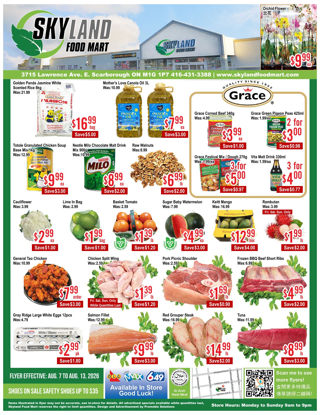 Skyland Food Mart Flyer August 7 to 13