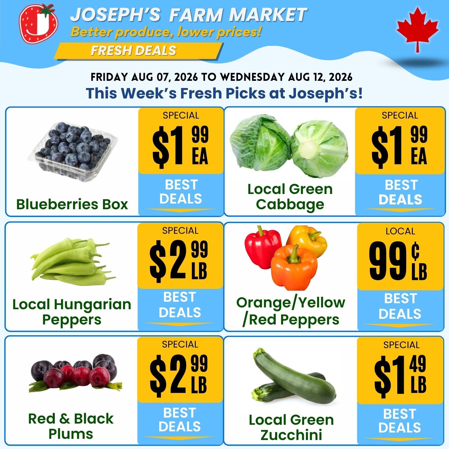 Joseph's Farm Market Flyer August 7 to 12