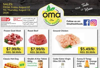 Oma Fresh Foods Flyer August 7 to 13