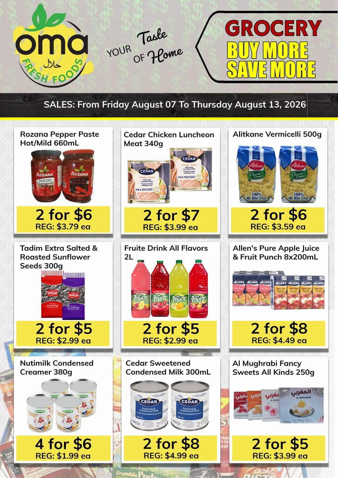 Oma Fresh Foods Flyer August 7 to 13