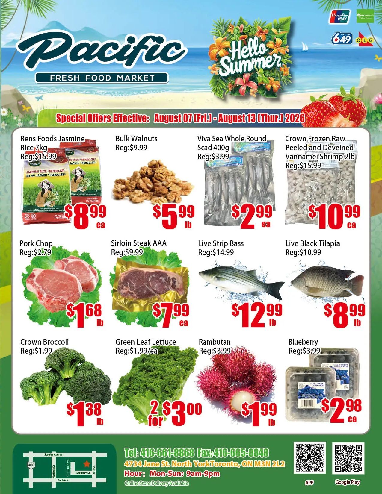 Pacific Fresh Food Market (North York) Flyer August 7 to 13