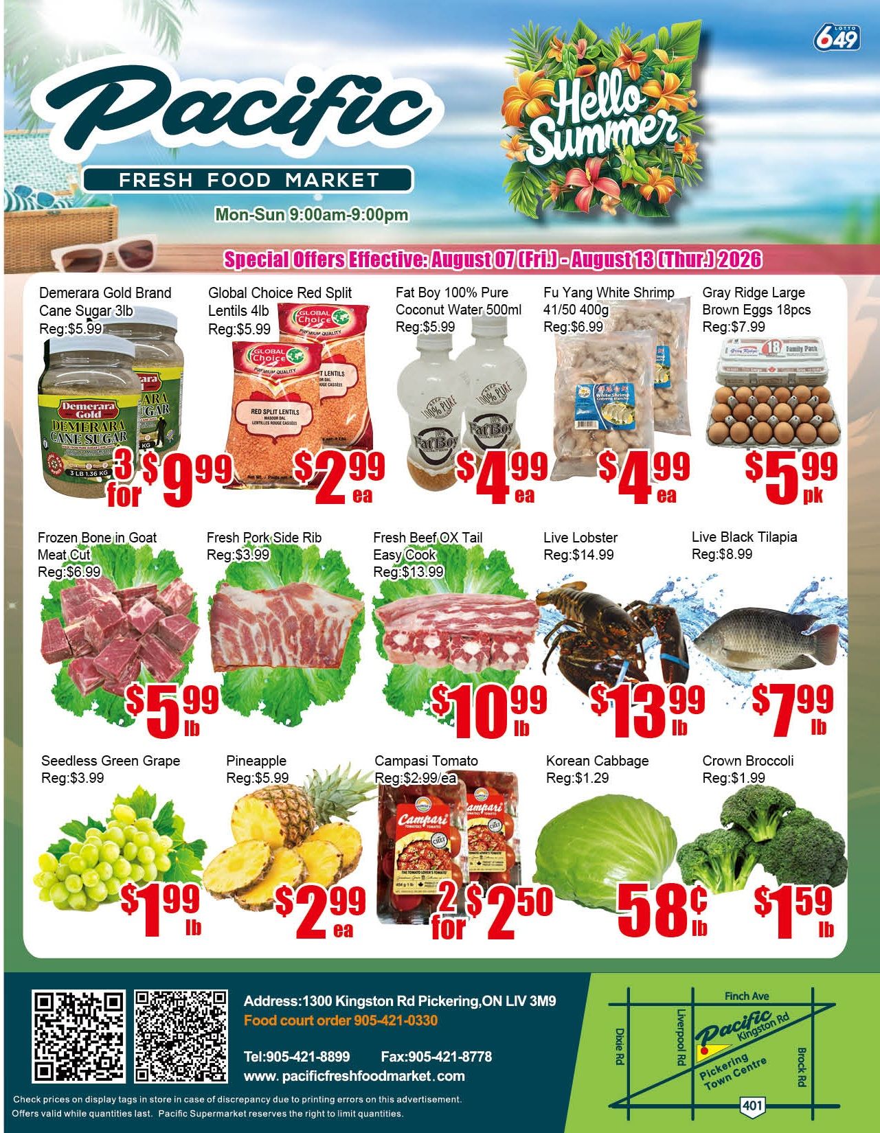 Pacific Fresh Food Market (Pickering) Flyer August 7 to 13
