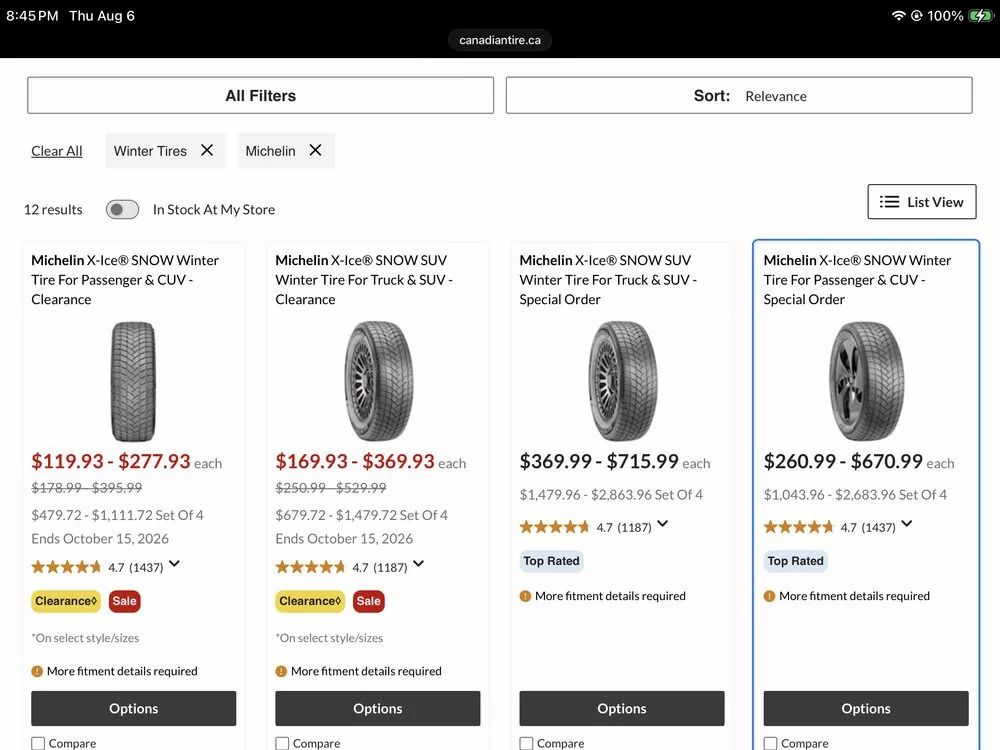 Canadian Tire: Michelin X-Ice SNOW Winter Tire Clearance - Select sizes - Up to 30% off Canadian Tire: Michelin X-Ice SNOW Winter Tire Clearance - Select sizes - Up to 30% off
