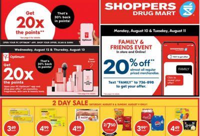 Shoppers Drug Mart Canada: 20x The PC Optimum Points August 7th – 9th + More