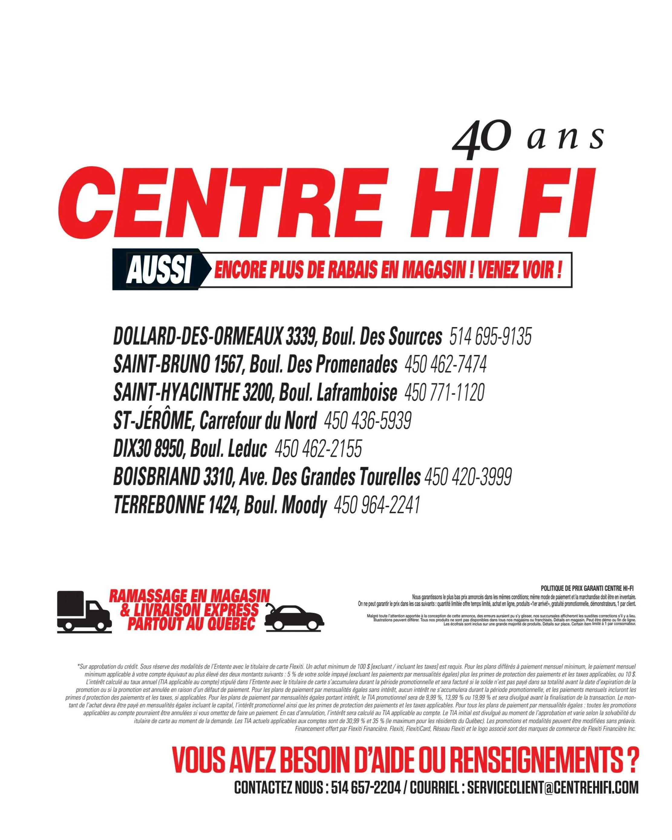 Centre Hi-Fi Flyer August 7 to 13