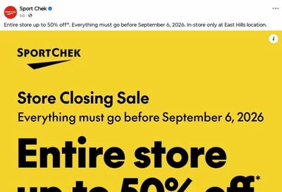 Sport Chek: YYC only - East Hills Sport Chek closing sale