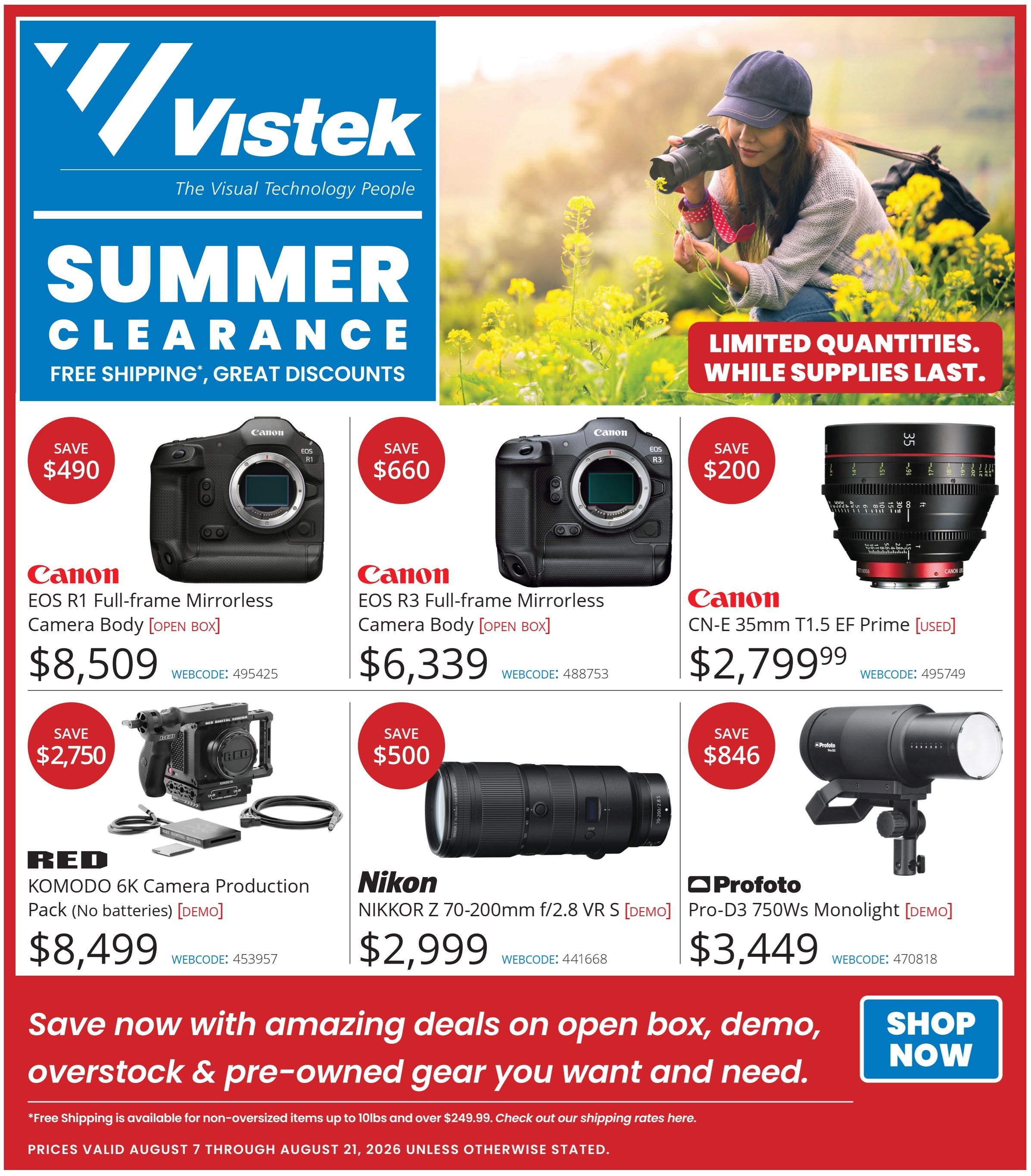 Vistek Flyer August 7 to 21