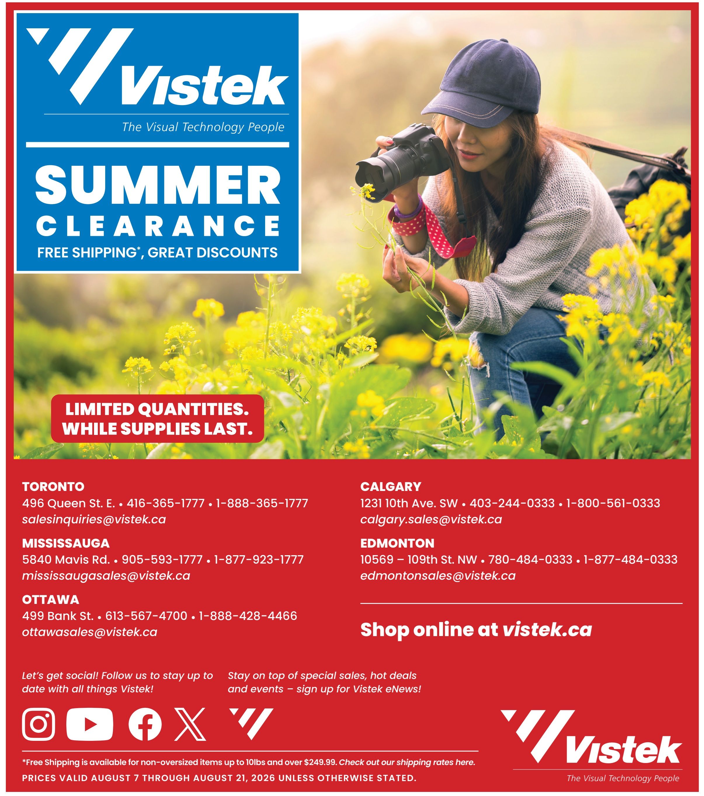 Vistek Flyer August 7 to 21