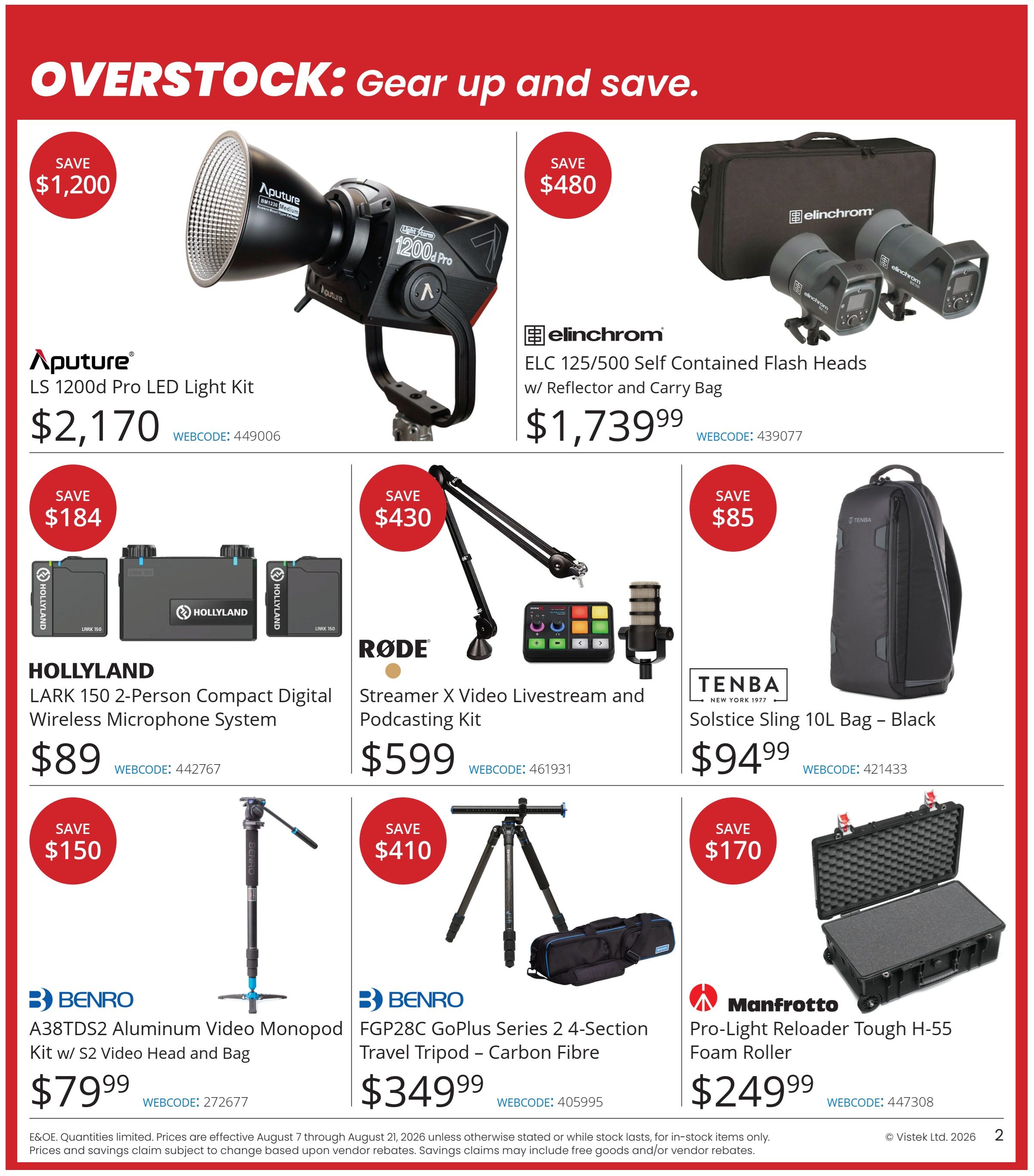 Vistek Flyer August 7 to 21