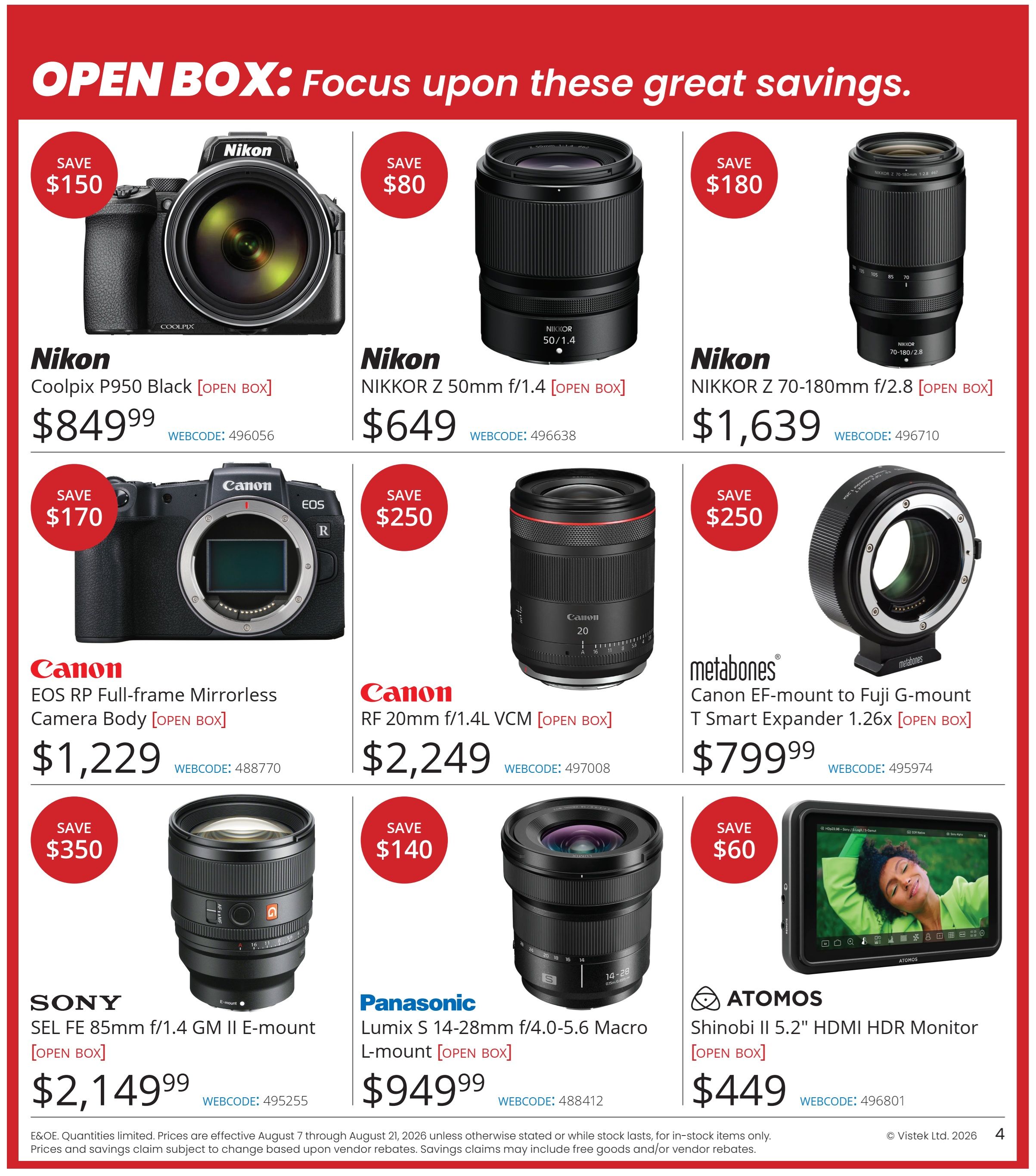 Vistek Flyer August 7 to 21