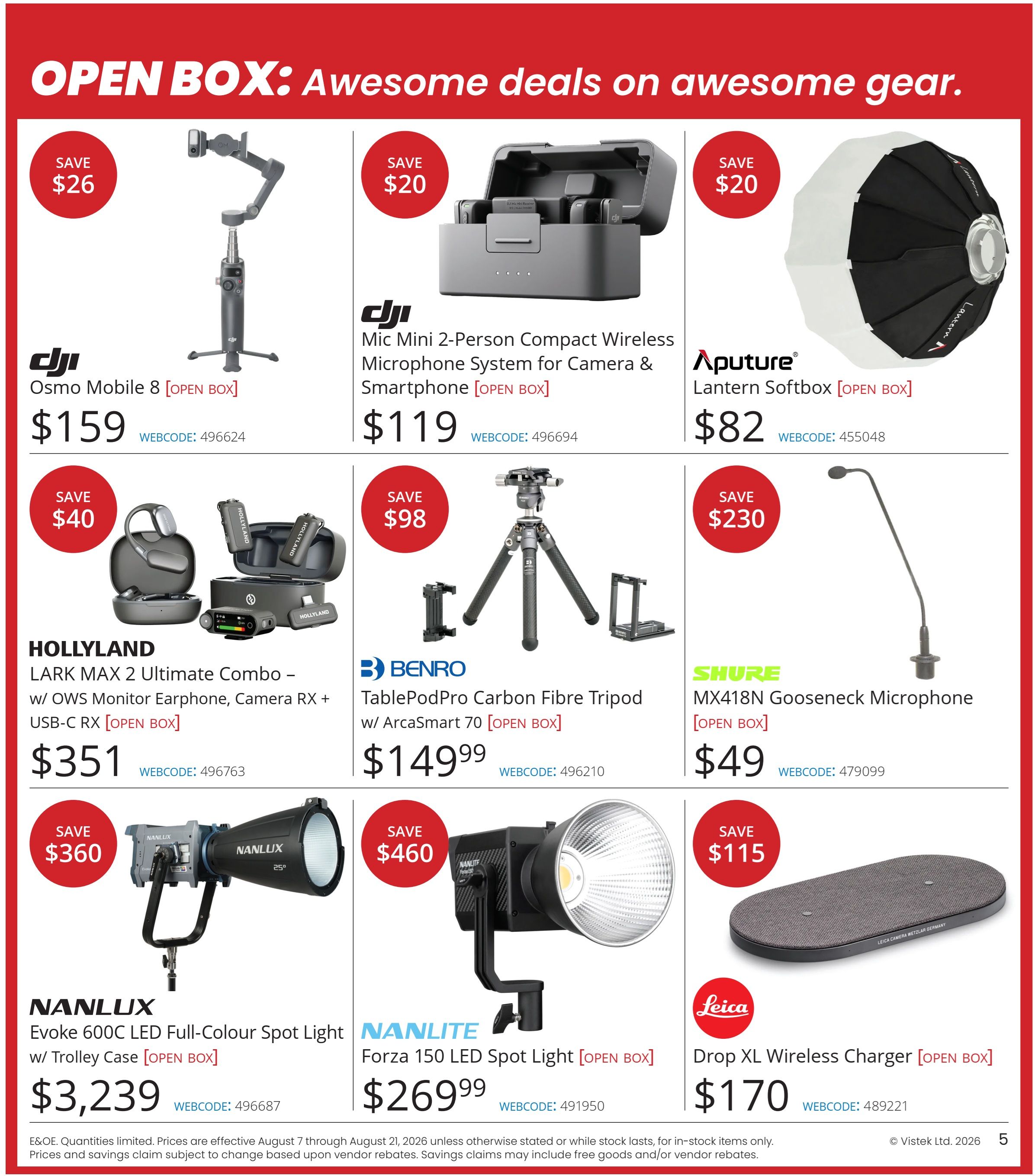 Vistek Flyer August 7 to 21