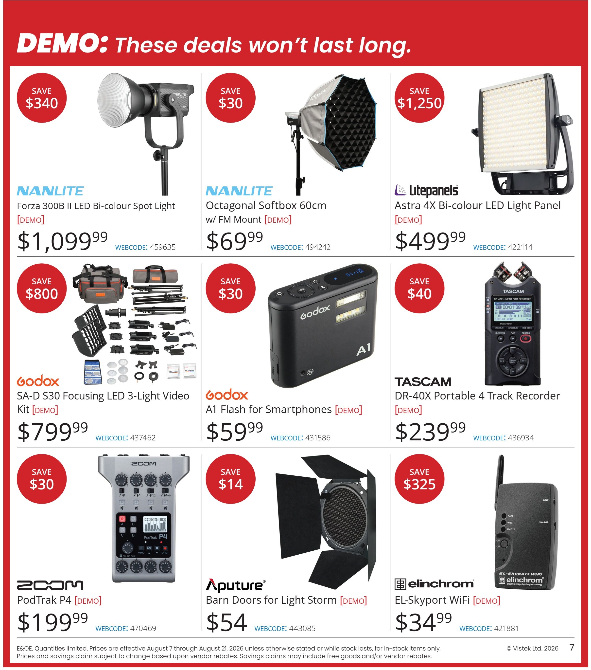 Vistek Flyer August 7 to 21
