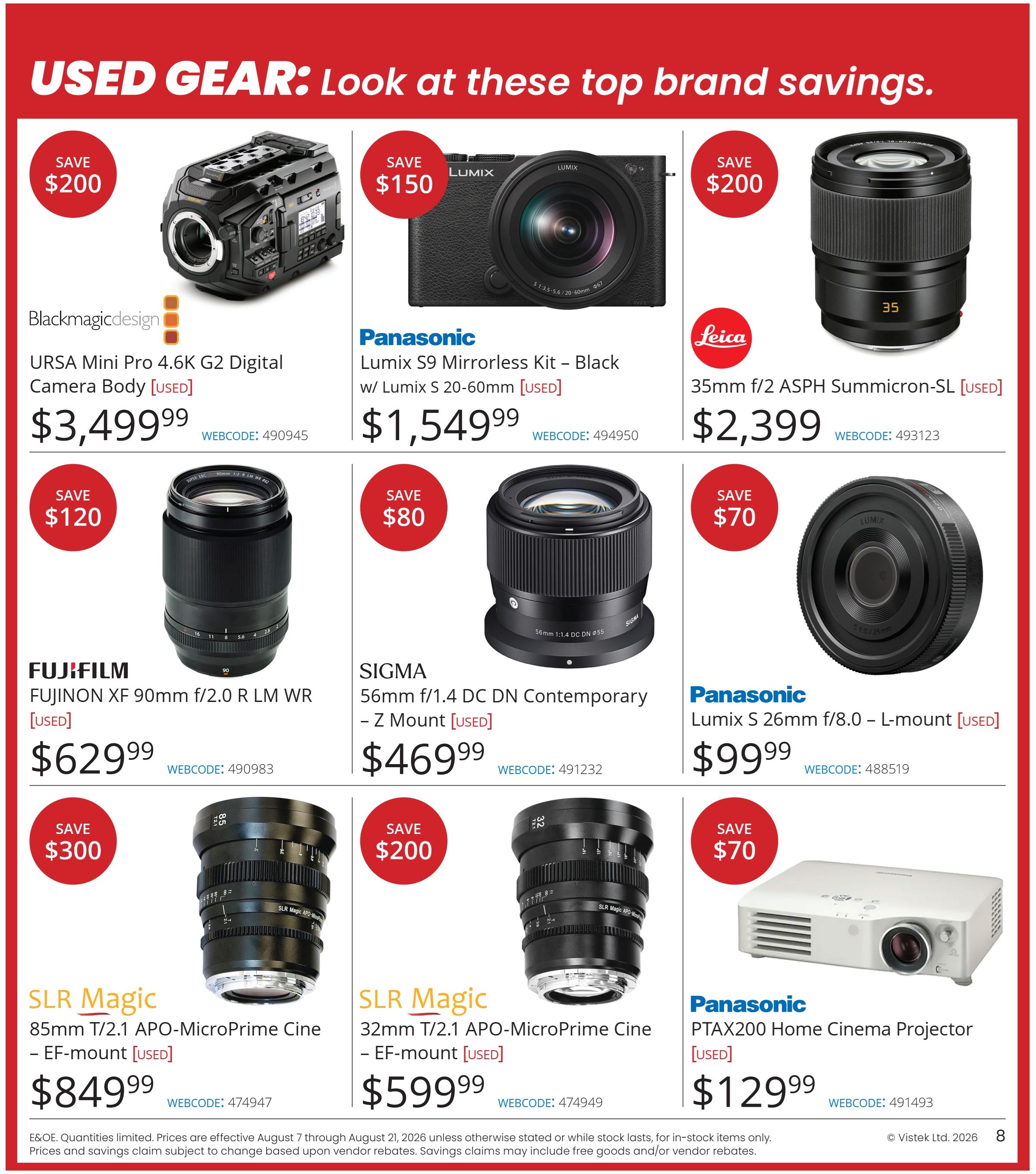 Vistek Flyer August 7 to 21