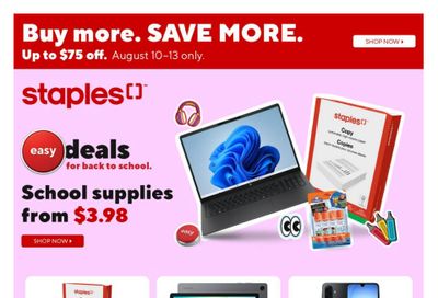 Staples Flyer August 7 to 13