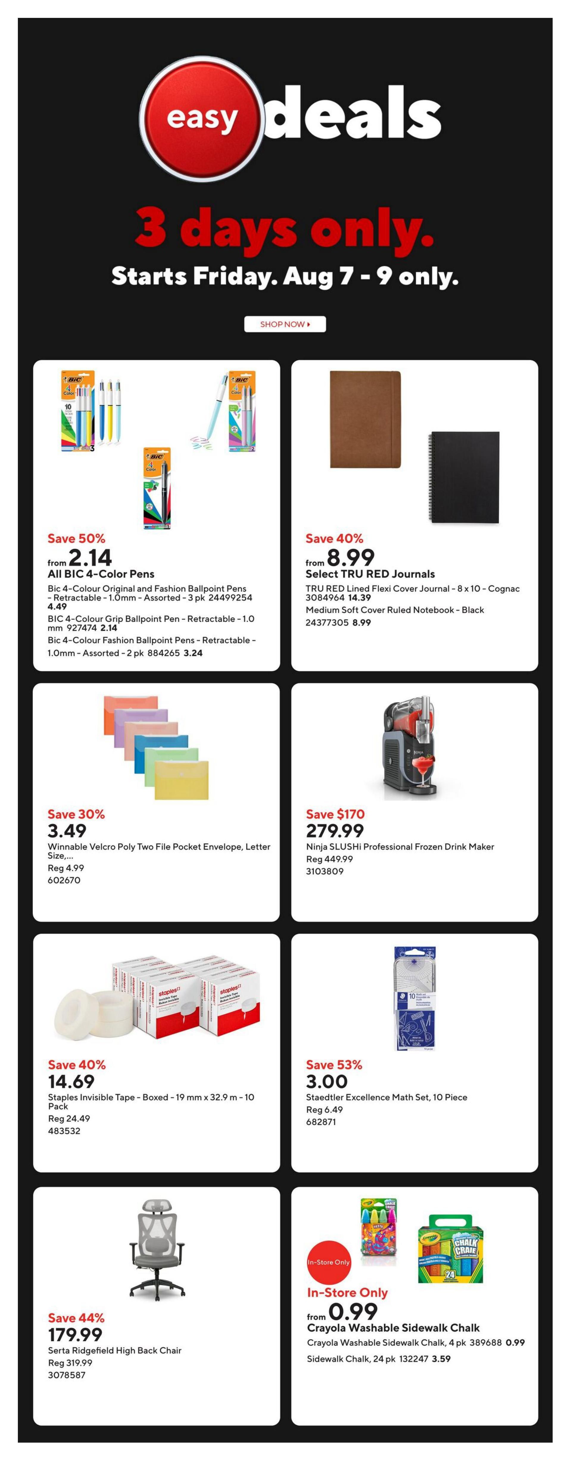 Staples Flyer August 7 to 13