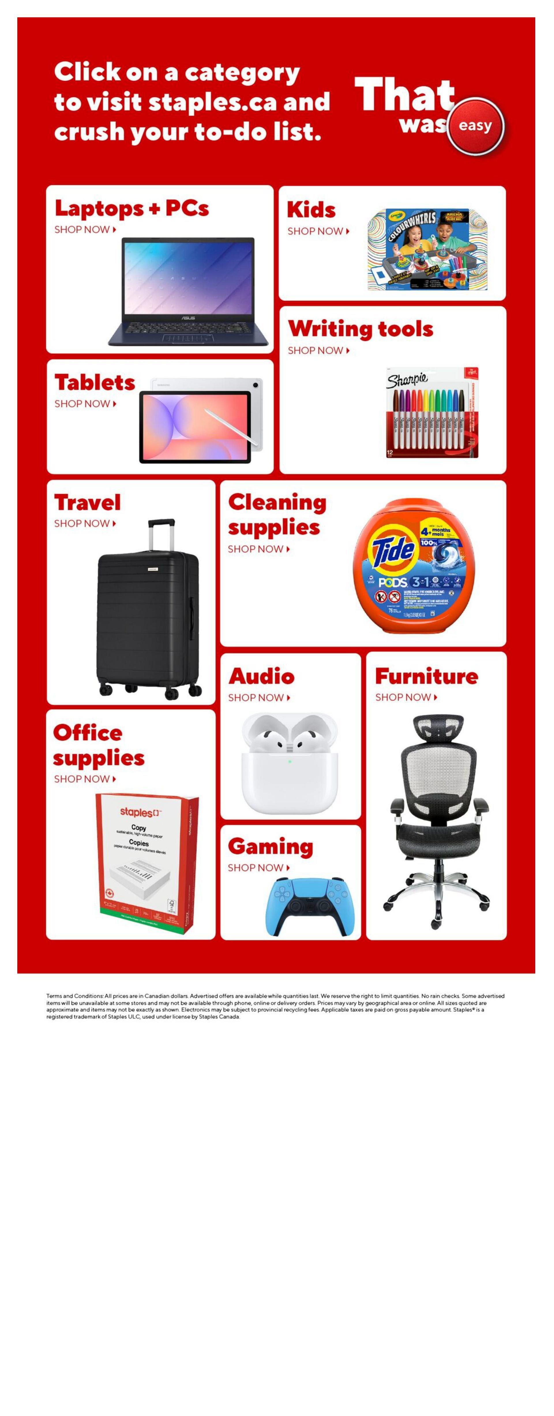 Staples Flyer August 7 to 13