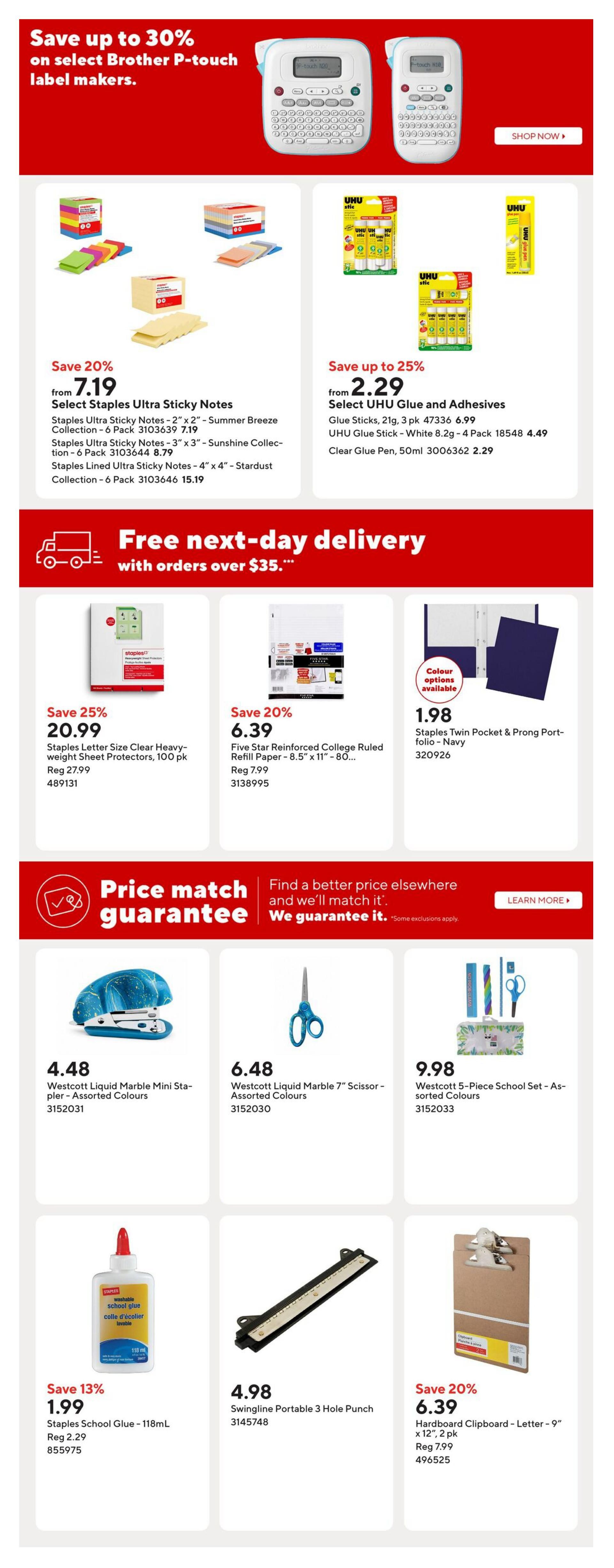 Staples Flyer August 7 to 13