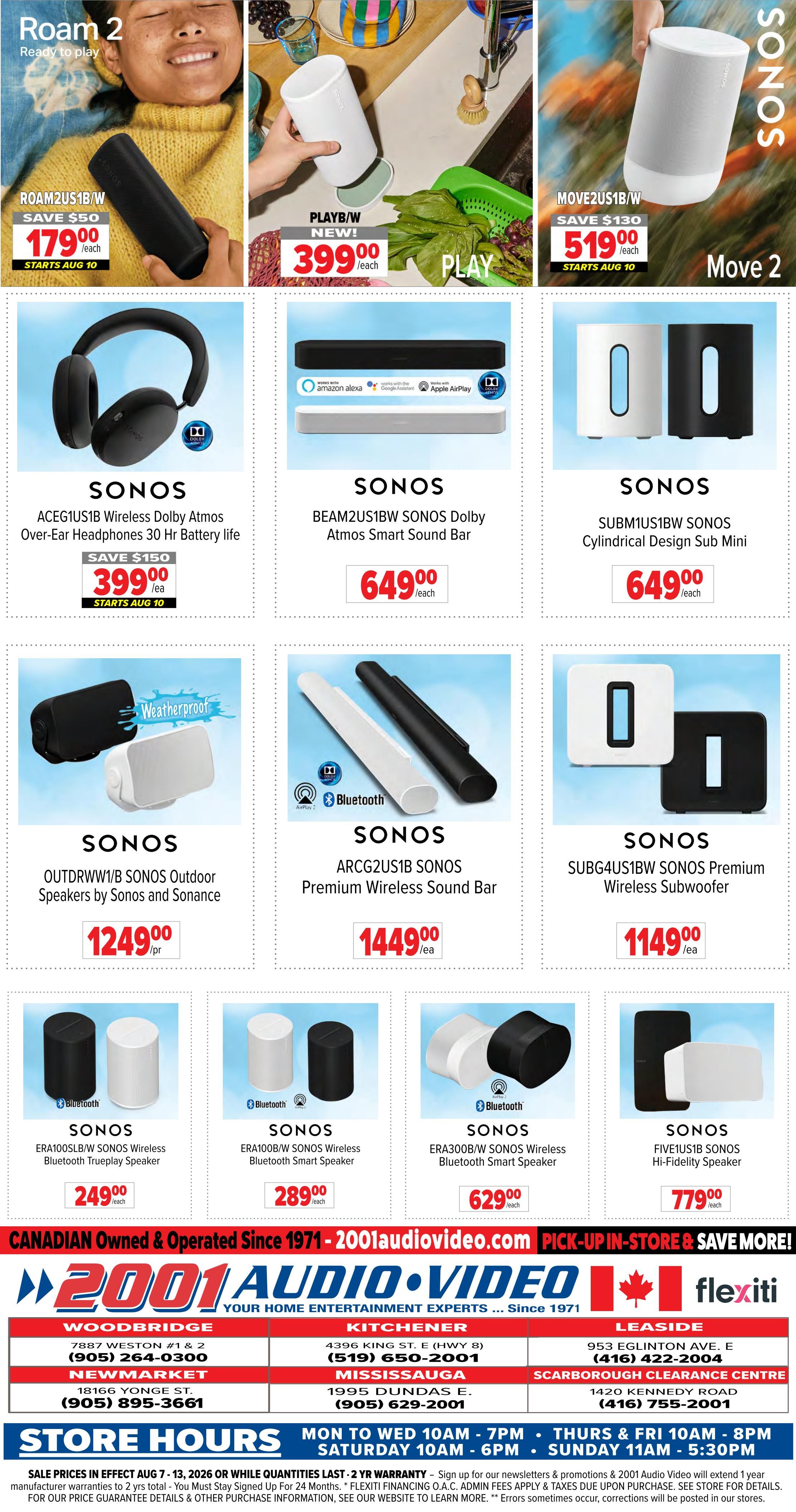 2001 Audio Video Flyer August 7 to 13