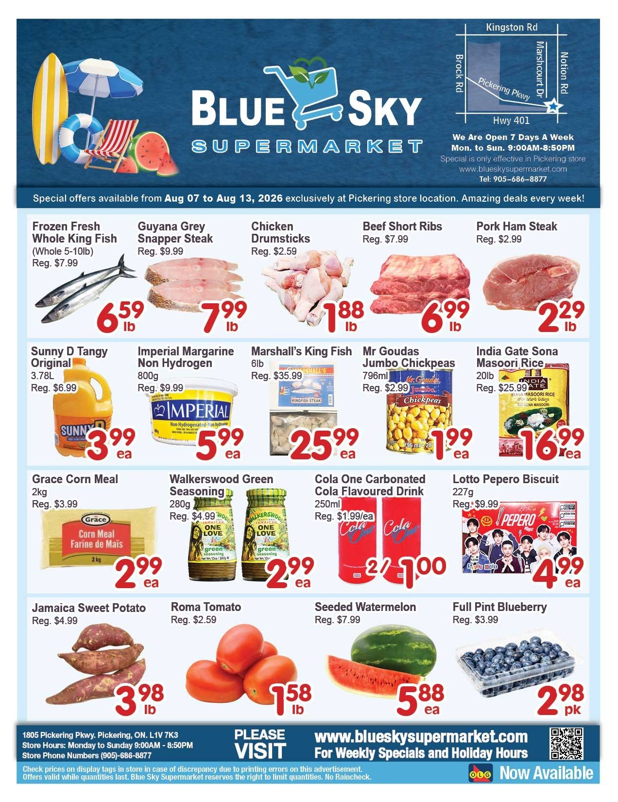 Blue Sky Supermarket (Pickering) Flyer August 7 to 13