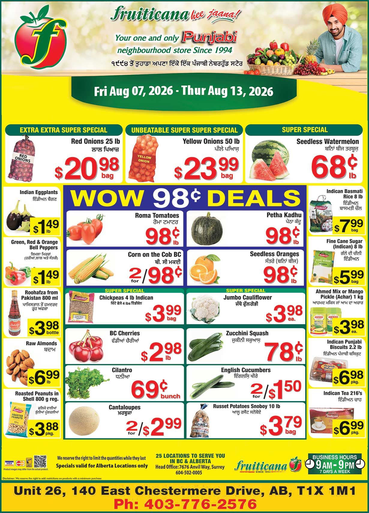 Fruiticana (Chestermere) Flyer August 7 to 13