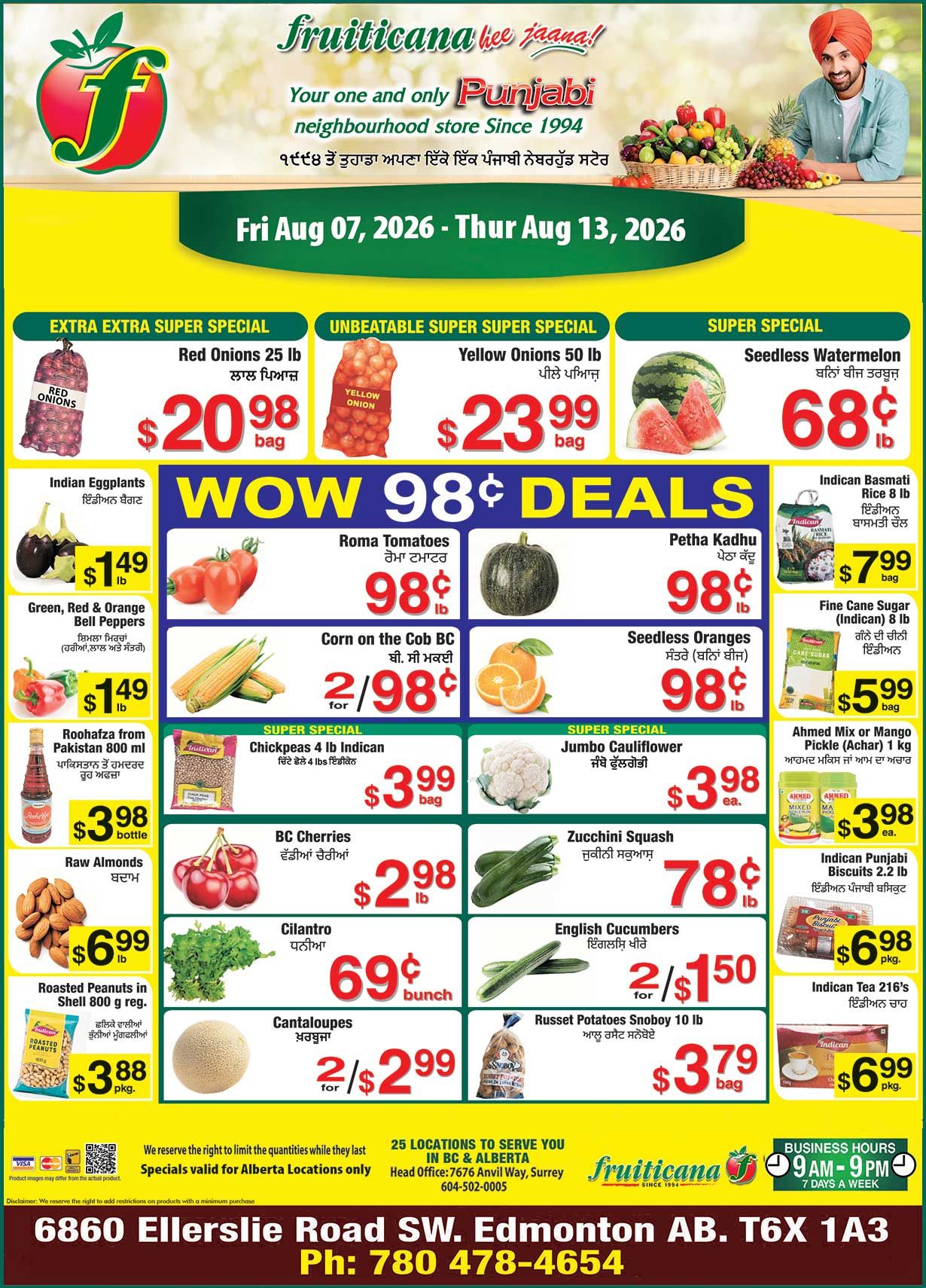Fruiticana (Edmonton) Flyer August 7 to 13